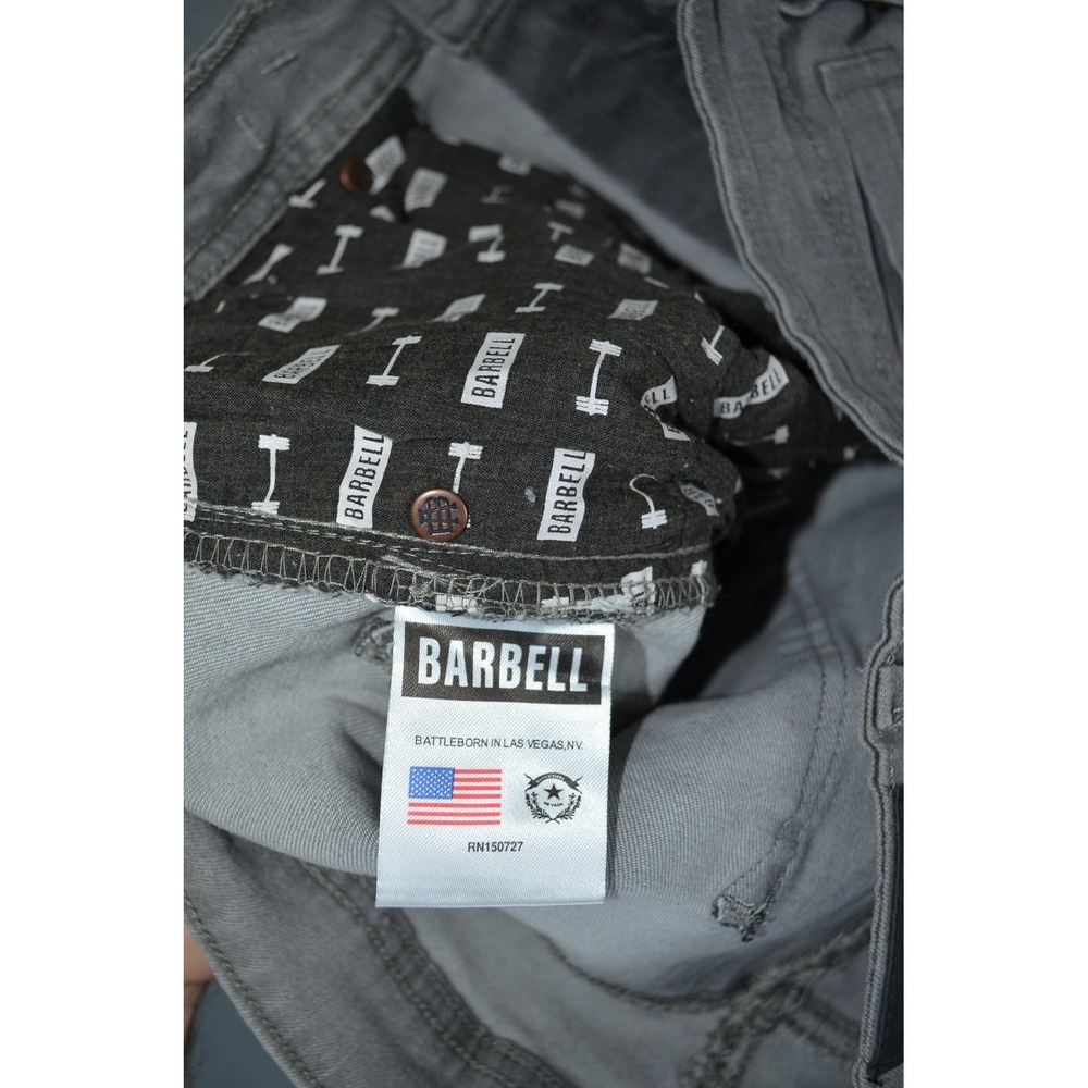 Barbell Apparel Jeans Mens 34x34 Gray Slim Athletic Fit Stretch Denim Cotton New - Picture 6 of 11